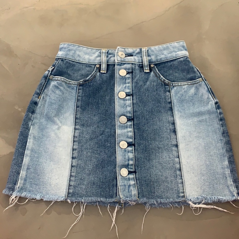 pacsun striped jean mini skirt size 24